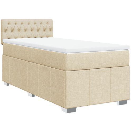 Sommier à lattes de lit avec matelas Crème 80x200 cm Tissu - Photo n°2; ?>