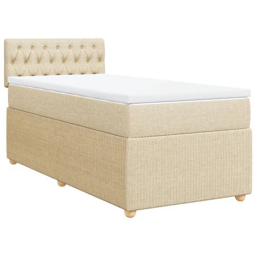 Sommier à lattes de lit avec matelas Crème 80x200 cm Tissu - Photo n°2; ?>