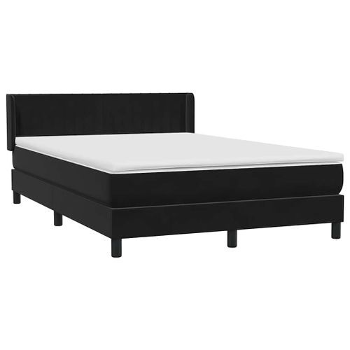 Sommier à lattes de lit avec matelas noir 140x220 cm velours - Photo n°2; ?>