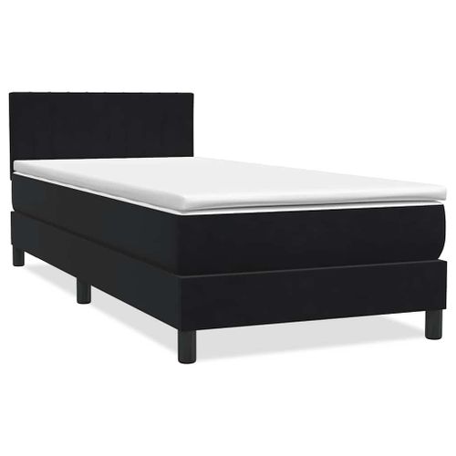 Sommier à lattes de lit avec matelas noir 80x220 cm velours - Photo n°3; ?>