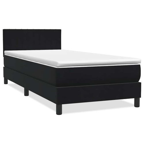 Sommier à lattes de lit avec matelas noir 90x210 cm velours - Photo n°3; ?>