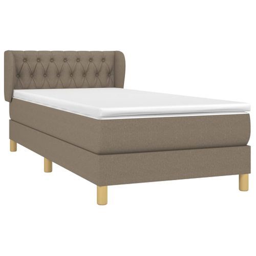 Sommier à lattes de lit avec matelas Taupe 90x190 cm Tissu - Photo n°3; ?>