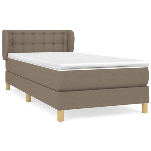 Sommier à lattes de lit avec matelas Taupe 90x190 cm Tissu - Photo n°2; ?>