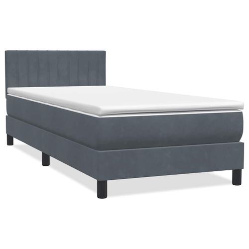 Sommier à lattes de lit et matelas gris foncé 90x210 cm velours - Photo n°3; ?>