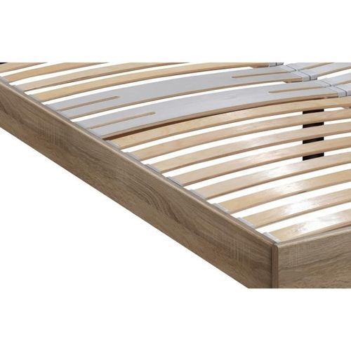 Sommier en kit 160 x 200 - Cadre a lattes en bois + pieds - Décor chene clair - FINLANDEK Kiinteys - Photo n°3; ?>