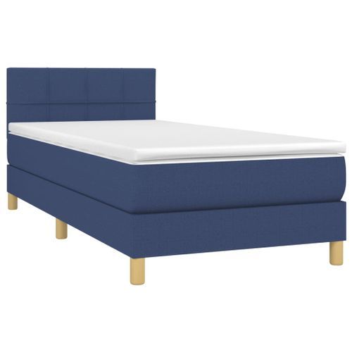 Sommier tapissier avec matelas et LED Bleu 80x200cm Tissu - Photo n°3; ?>