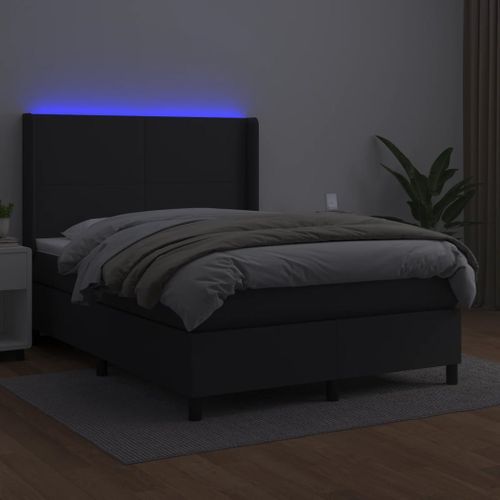 Sommier Tapissier Avec Matelas Et LED Noir 140x200cm Similicuir 19 Sommier tapissier avec matelas et LED Noir 140x200cm Similicuir - Photo n°3; ?>