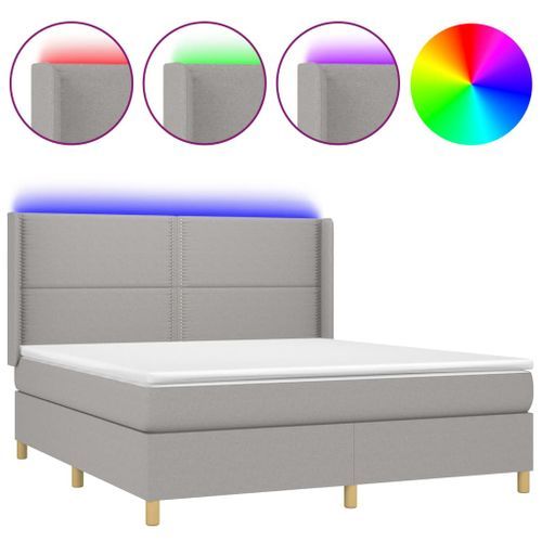 Sommier Tapissier Matelas Et LED Gris Clair 160x200 Cm Tissu 18 Sommier tapissier matelas et LED Gris clair 160x200 cm Tissu - Photo n°2; ?>