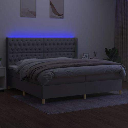 Sommier Tapissier Matelas Et LED Gris Clair 200x200 Cm Tissu 19 Sommier tapissier matelas et LED Gris clair 200x200 cm Tissu - Photo n°3; ?>