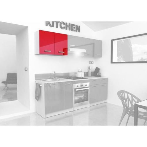 START Caisson haut de cuisine L 80 cm - Rouge Brillant - Photo n°3; ?>