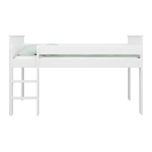 STEENS Lit mi-hauteur enfant - MDF laqué blanc - l90 x L200 cm - ALBA - Photo n°2; ?>