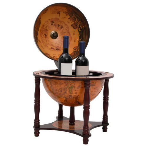 Support à vin bar forme globe Marron Bois d'eucalyptus massif - Photo n°2; ?>