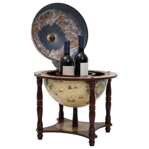 Support à vin bar forme globe Marron Bois d'eucalyptus massif - Photo n°2; ?>