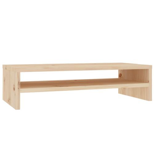 Support de moniteur 50x24x13 cm Bois de pin solide - Photo n°2; ?>