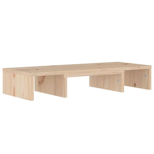 Support de moniteur 60x24x10,5 cm Bois de pin solide - Photo n°3; ?>