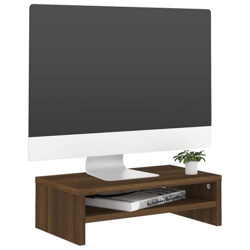 Support de moniteur Chêne marron 42x24x13 cm Bois d'ingénierie - Photo n°3; ?>