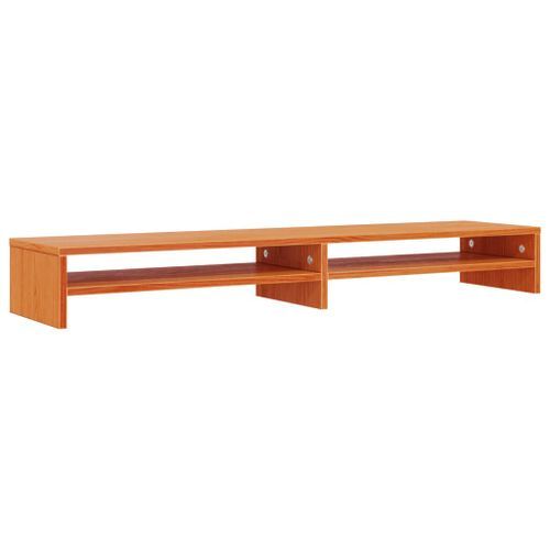 Support de moniteur marron miel 100x24x13 cm bois de pin solide - Photo n°2; ?>