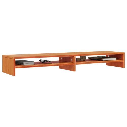 Support de moniteur marron miel 100x24x13 cm bois de pin solide - Photo n°3; ?>