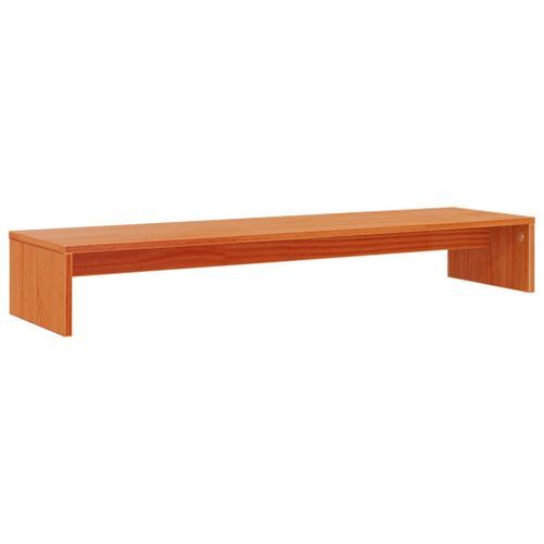 Support de moniteur marron miel 100x27x15 cm bois de pin solide - Photo n°2; ?>