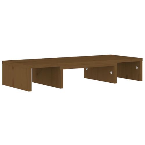 Support de moniteur Marron miel 60x24x10,5 cm Pin solide - Photo n°3; ?>