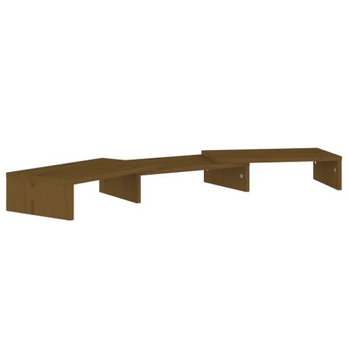 Support de moniteur Marron miel 80x24x10,5 cm Pin solide - Photo n°2; ?>