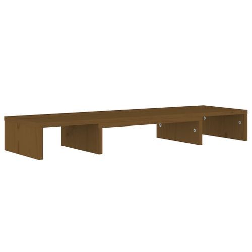 Support de moniteur Marron miel 80x24x10,5 cm Pin solide - Photo n°3; ?>