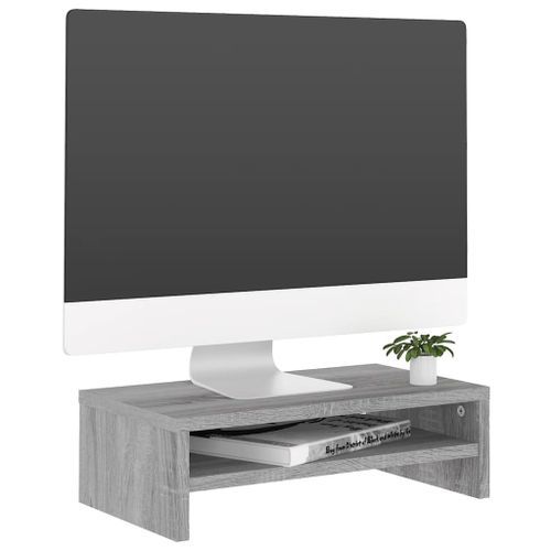 Support de moniteur Sonoma gris 42x24x13 cm Bois d'ingénierie - Photo n°3; ?>