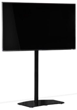 Sonorous - Support TV sur pied orientable avec étagère PL2810 verre trempé  blanc et alu H 109 cm