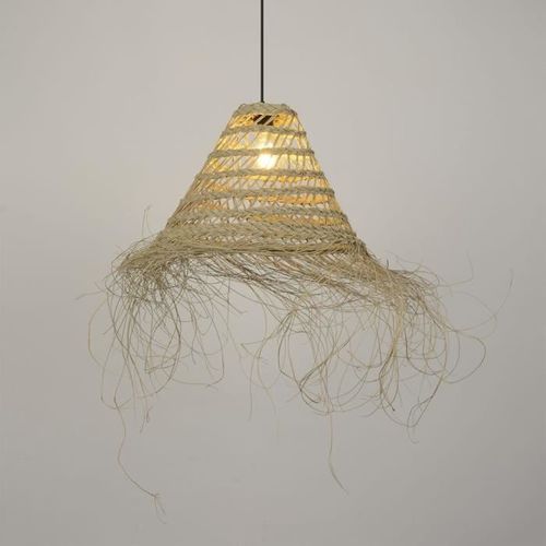 Suspension Atlas - Alfa fibres végétales - Conique - E27 - Ø40 cm - Naturel - Photo n°3; ?>