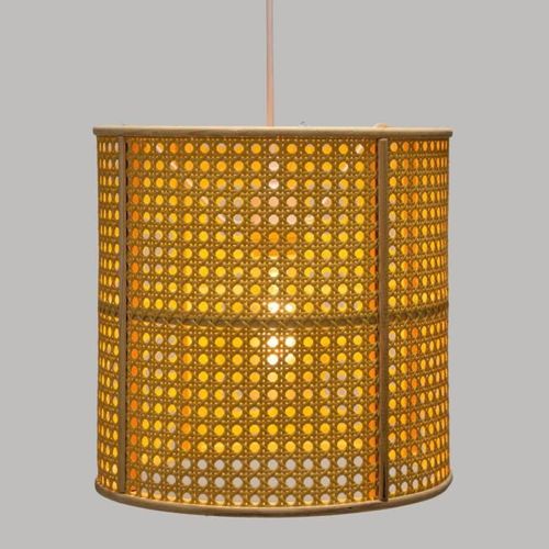 Suspension cannage en bambou - Ø 28 cm - Beige - Photo n°2; ?>