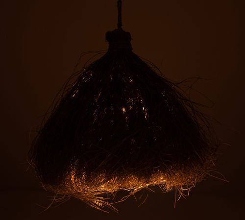 Suspension lampe en rotin naturel Papou H 76 cm - Photo n°3; ?>