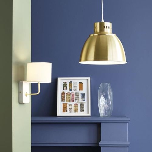 Suspension - Métal alu brossé - H 27,5 x Ø 30,5 cm - Laiton brossé - Photo n°3; ?>