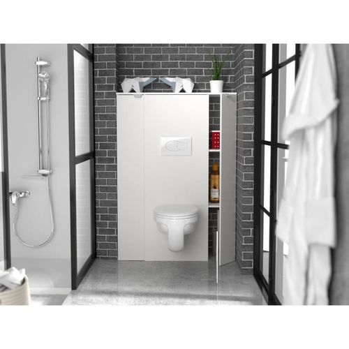 SWEAT Aménagement pour WC - Blanc - L 53 x P 27 x 140 cm - Photo n°3; ?>
