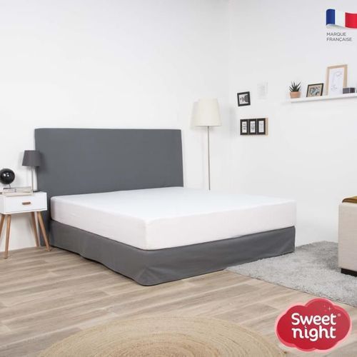 SWEET NIGHT Protege matelas imperméable - 90 x 190/200 cm - Blanc - Photo n°2; ?>
