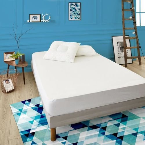 SWEETHOME Protege-matelas éponge 100% coton - Imperméable - 140x190 cm - Photo n°2; ?>