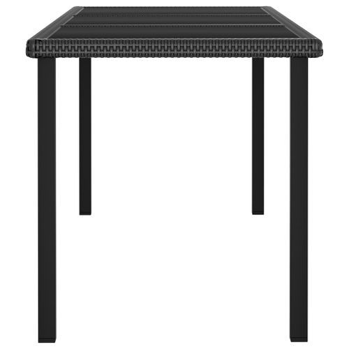 Table à dîner de jardin Noir 180x70x73 cm Résine tressée - Photo n°3; ?>