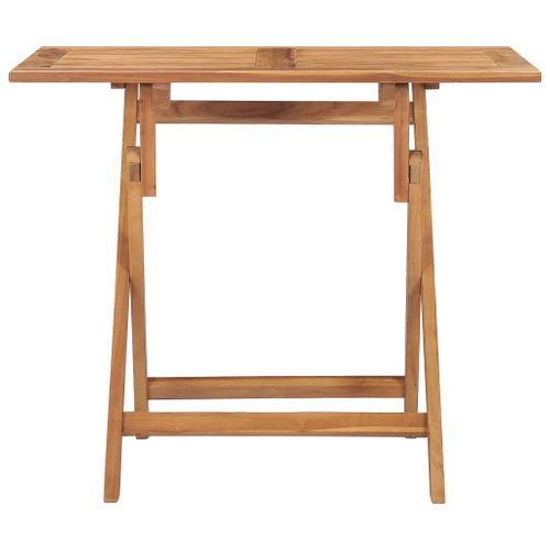 Table à dîner pliable de jardin 90x60x75 cm Bois de teck solide - Photo n°2; ?>