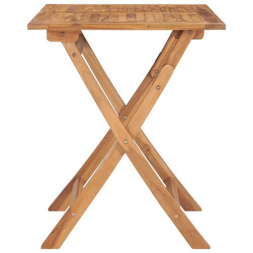 Table à dîner pliable de jardin 90x60x75 cm Bois de teck solide - Photo n°3; ?>