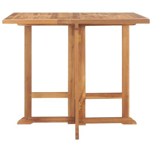 Table à dîner pliable de jardin 90x90x75 cm Bois de teck solide - Photo n°3; ?>