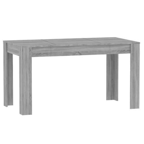 Table à dîner Sonoma gris 140x74,5x76 cm Bois d'ingénierie - Photo n°2; ?>