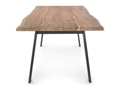 Table à manger 10 places bois d'acacia et pieds acier gris Denia 200 cm - Photo n°3; ?>