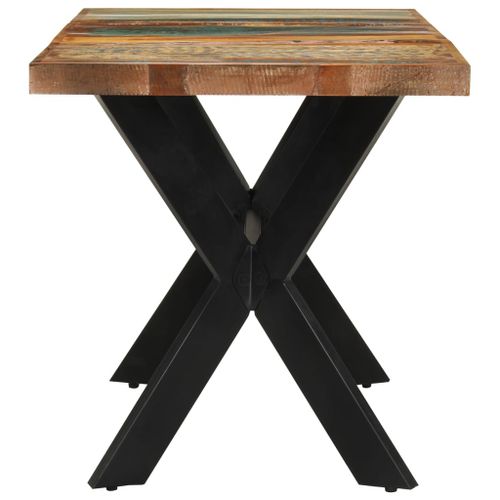 Table à manger 140x70x75 cm bois massif de récupération - Photo n°3; ?>