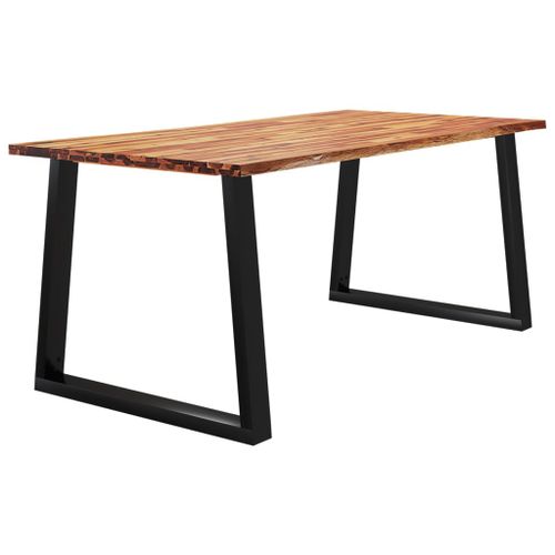 Table à manger 180x90x75 cm bois d'acacia solide à bord vif - Photo n°3; ?>