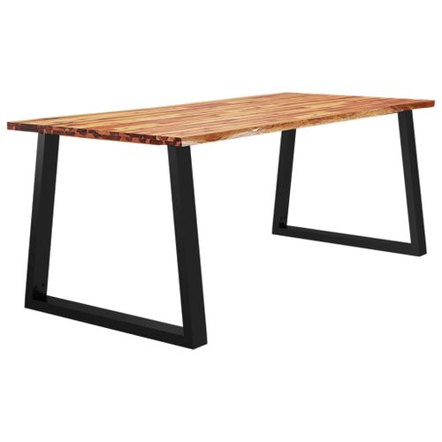 Table à manger 200x90x75 cm bois d'acacia solide à bord vif - Photo n°3; ?>