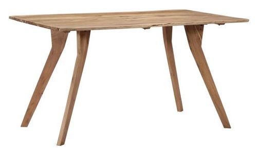 Table à manger acacia massif clair Helit 120 cm - Photo n°2; ?>