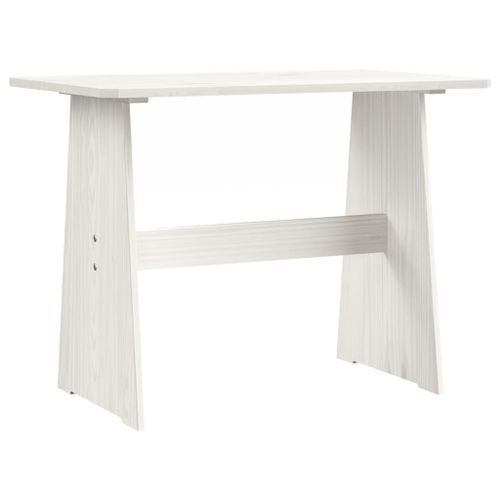 Table à manger avec banc Blanc Bois de pin solide - Photo n°3; ?>