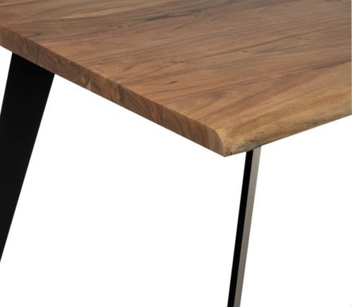 Table à manger avec plateau en bois massif et pieds en métal noir Filko - Photo n°3; ?>