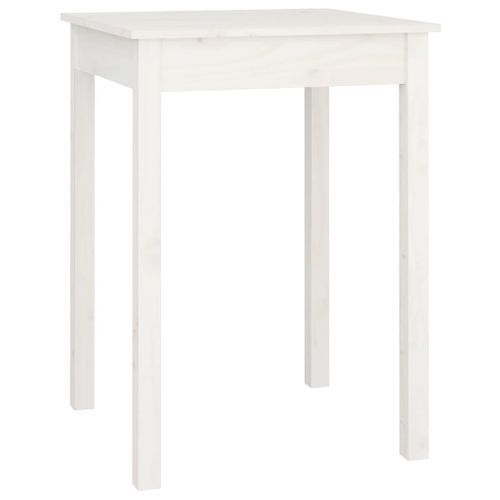 Table à manger Blanc 55x55x75 cm Bois massif de pin - Photo n°2; ?>