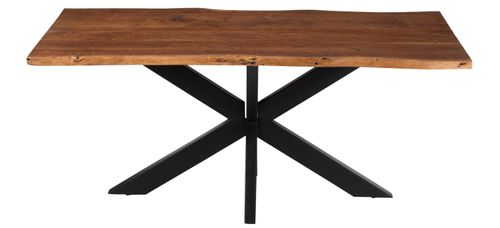 Table à manger bois acacia marron L 180 cm - Photo n°2; ?>
