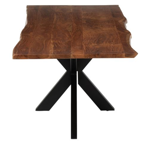 Table à manger bois acacia marron L 180 cm - Photo n°3; ?>